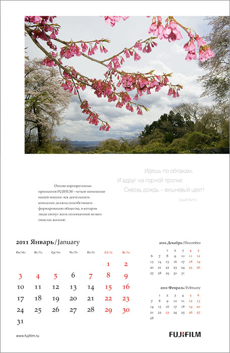 Календарь Fujifilm. 